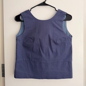Women's Sleeveless Blue Crop Top